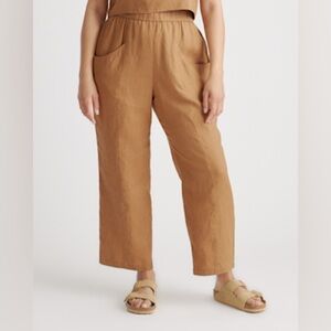 100% Linen Cropped Ankle Pant